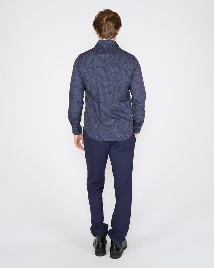 NORMAN PAISLEY BADALONA SHIRT - SMOKE