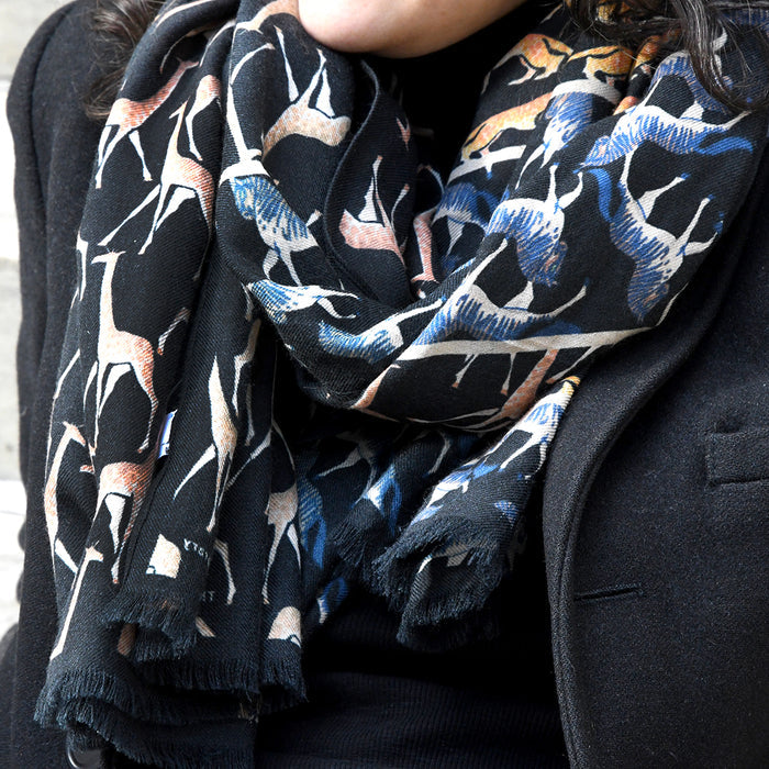 NYPL Animals Wool and Silk Blend Scarf