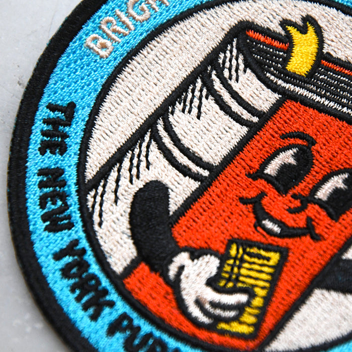 Close-up of the embroidered patch.