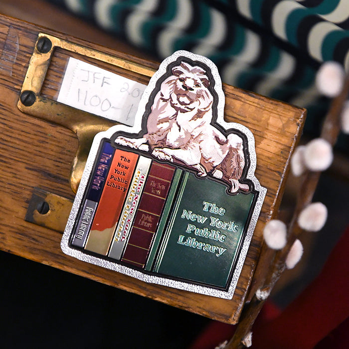 NYPL Lion on Books Metallic Sticker