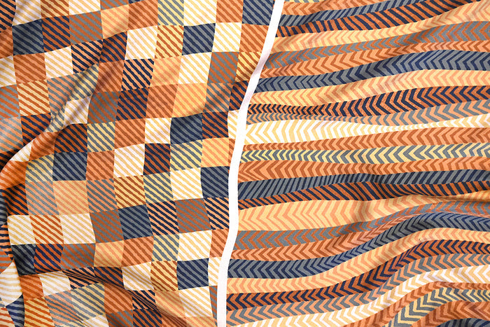 NYPL Melange Abstract Sandwashed Silk Oblong Scarf