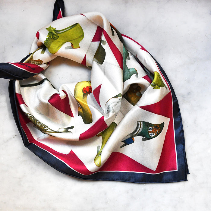NYPL Pages of Shoes Silk Scarf - The New York Public Library Shop