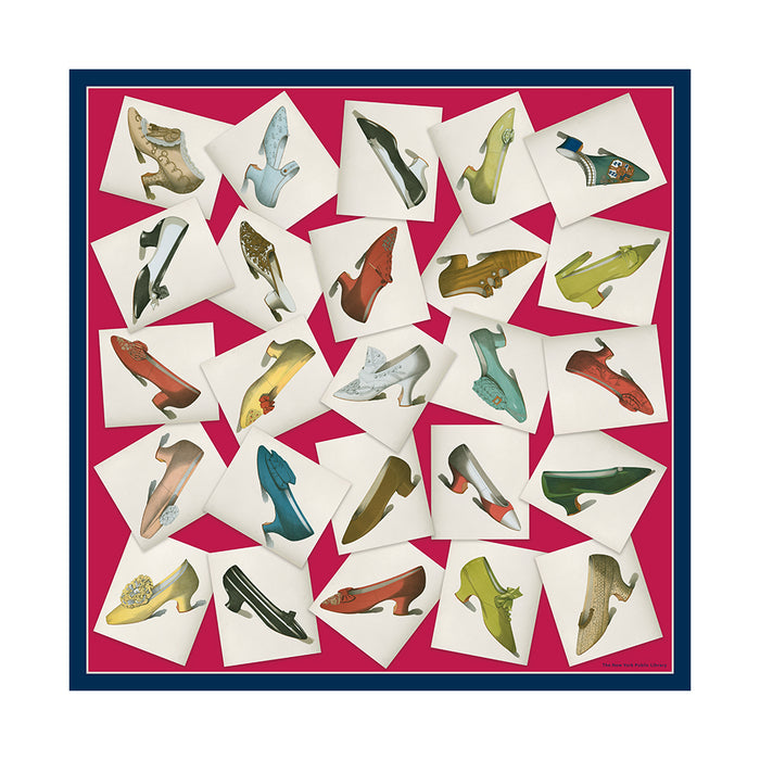 NYPL Pages of Shoes Silk Scarf - The New York Public Library Shop