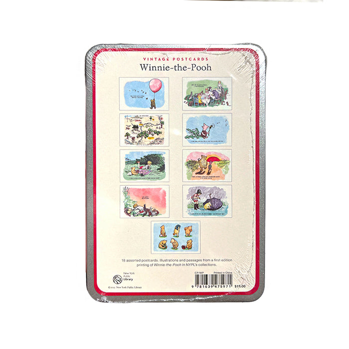 NYPL Winnie-the-Pooh Postcard Tin Set - The New York Public Library Shop