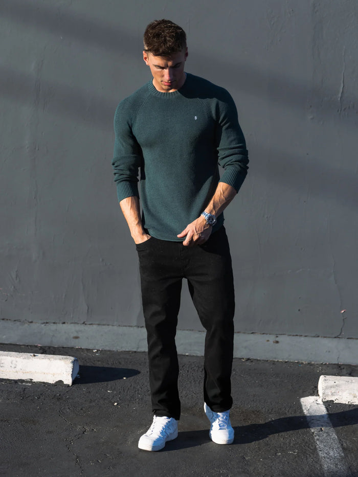 Olton Anchor Knit Jumper - Teal Green