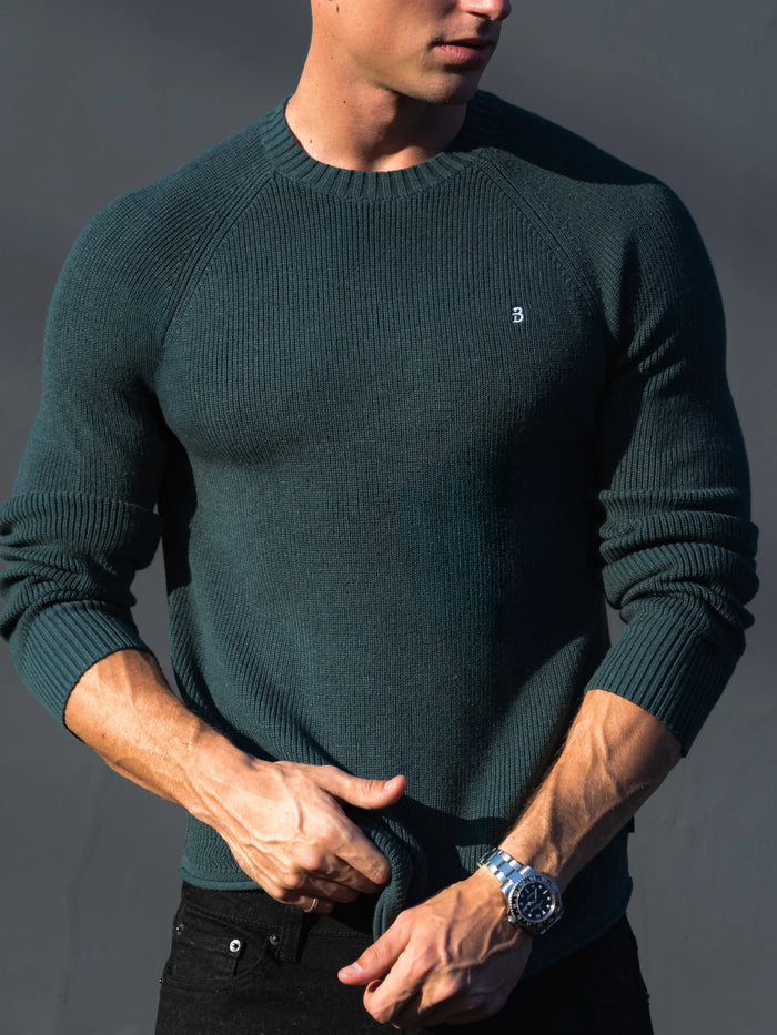 Olton Anchor Knit Jumper - Teal Green