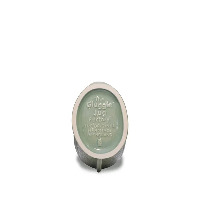 Decorative ceramic item with 'The Gluggle Jug Factory' branding on a white background