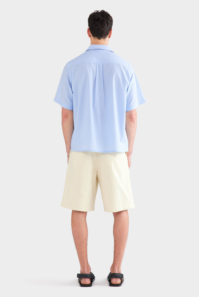 Oversized Stripe Short Sleeve Shirt - Blue/White Stripe