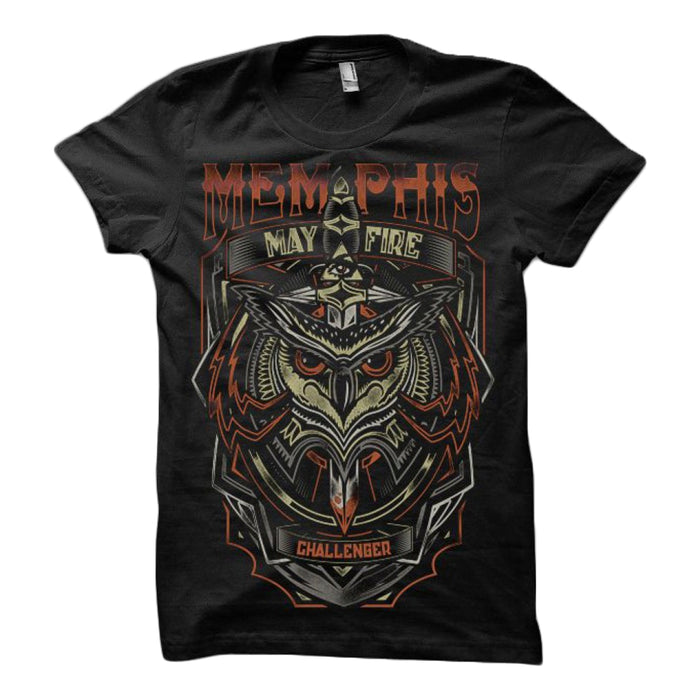 memphis may fire Owl - Black T-Shirt