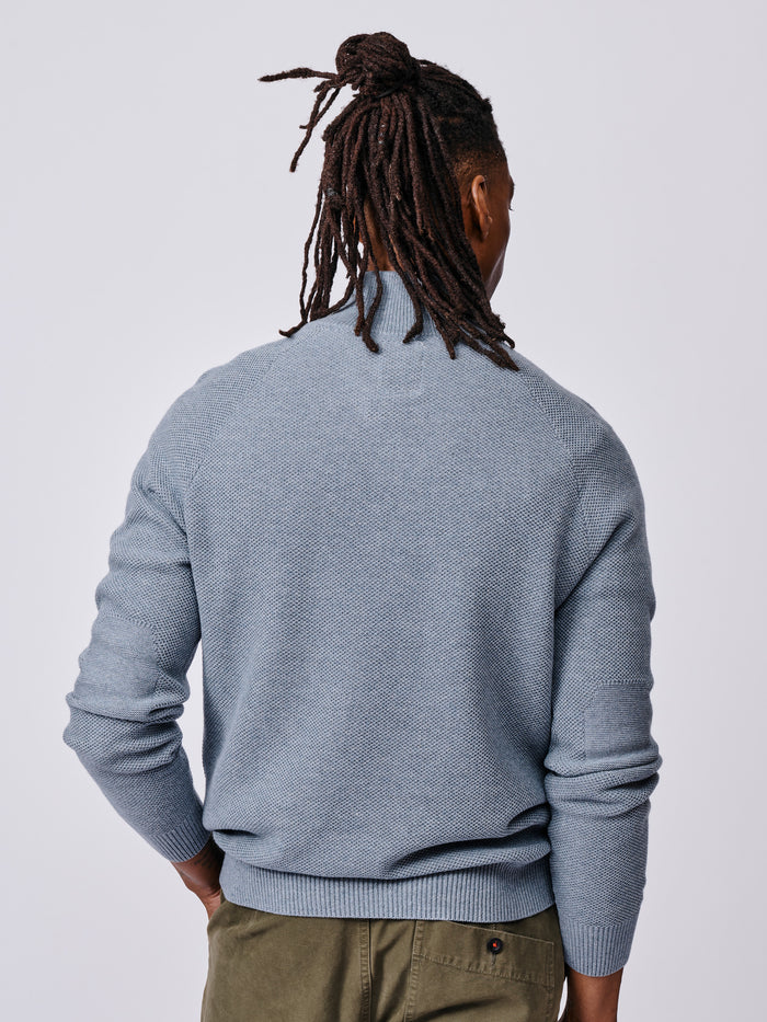 Aubin Pale Bliue Owmby Cotton Zip Neck | Zip Neck