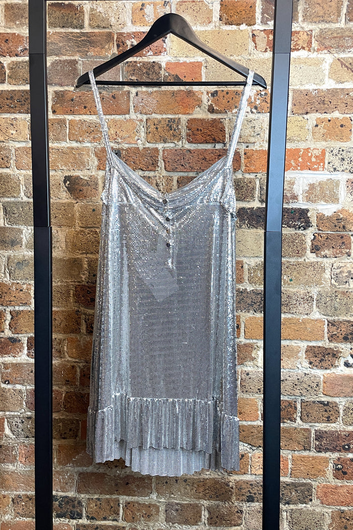 Paco Rabanne Silver Metal Knit Mini Dress image 2