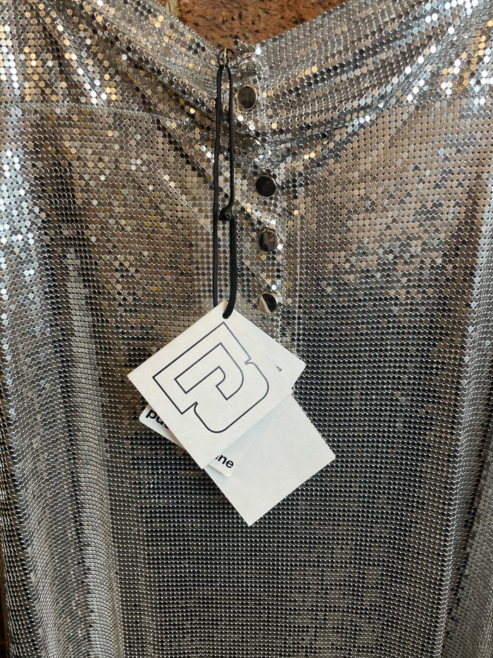 Paco Rabanne Silver Metal Knit Mini Dress image 3