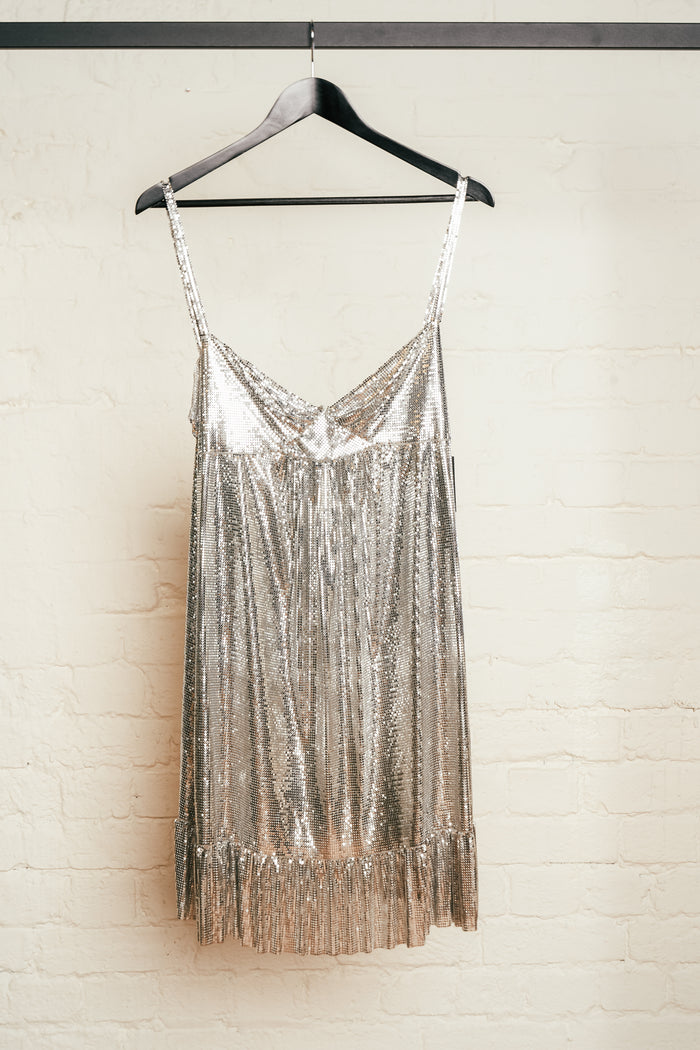 Paco Rabanne Silver Metal Knit Mini Dress image 5