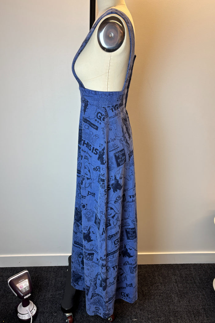Paddington Blue Clobber Print Pinafore Maxi Dress image 1