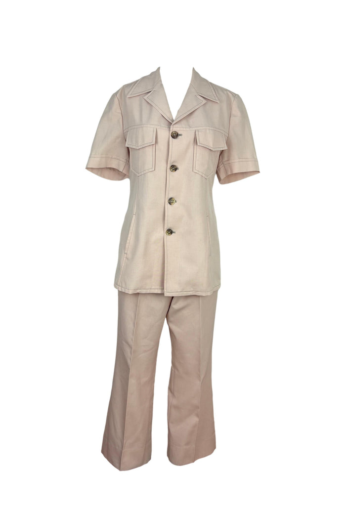 Palm Court Freedman Creme 2 piece long line Safari Suit