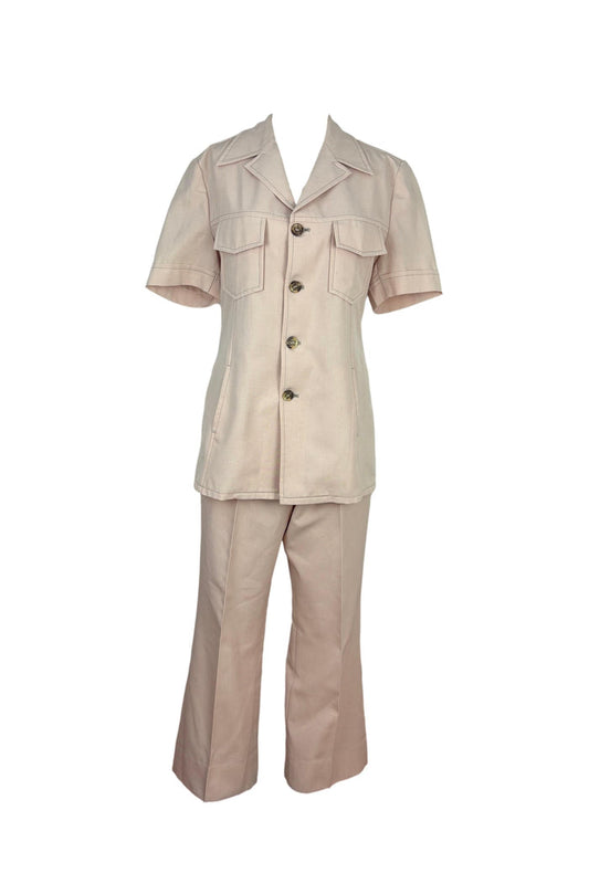 Palm Court Freedman Creme 2 piece long line Safari Suit