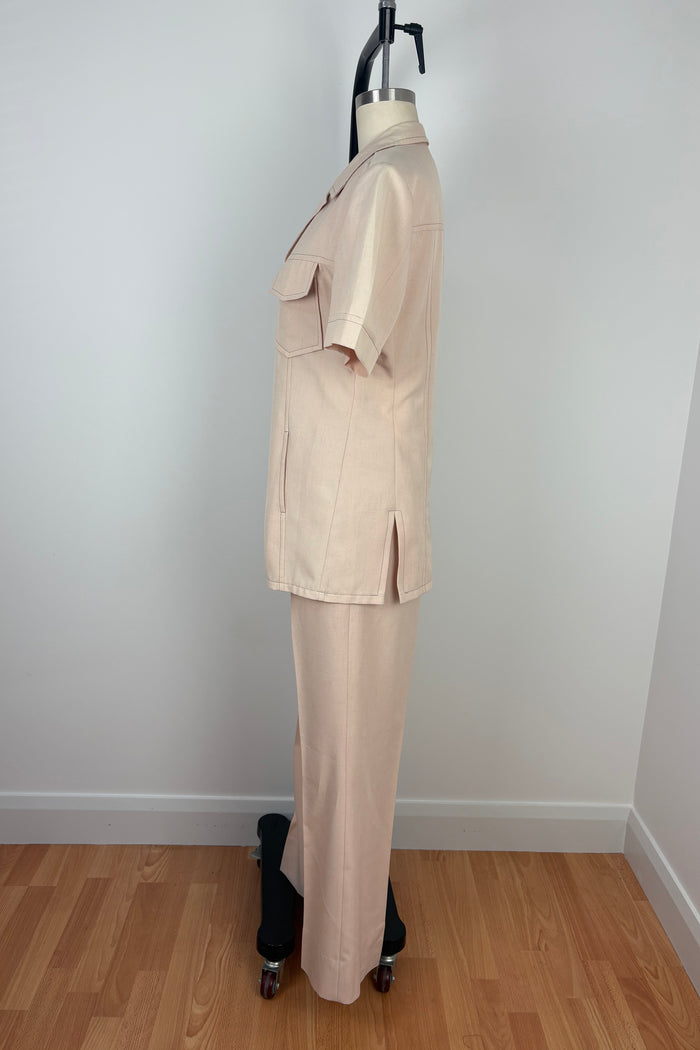 Palm Court Freedman Creme 2 piece long line Safari Suit