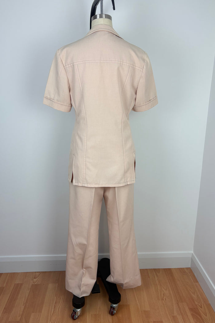 Palm Court Freedman Creme 2 piece long line Safari Suit