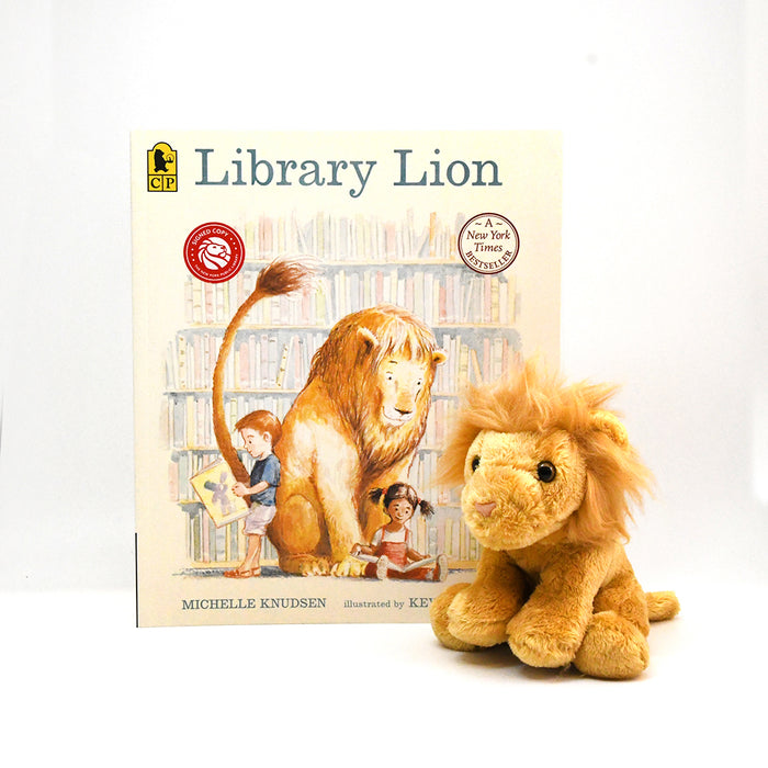 Paperback Library Lion Book + Lion Plush Set