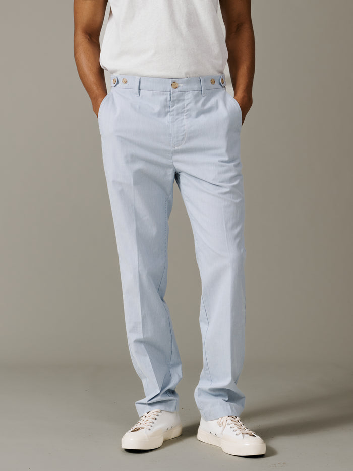 Aubin Blue Stripe Pasmore Straight Leg Trouser | Suit Trousers