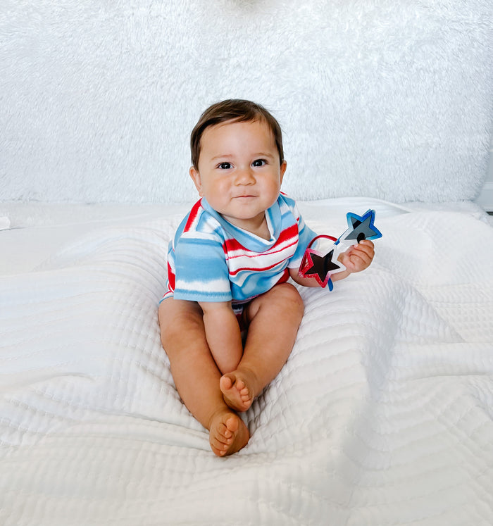 Patriotic Tie Dye Stripes Summer Lounge Set