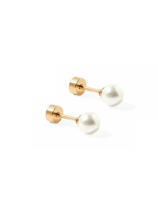 Payton Pearl White 5mm | Screwback Stud Earrings