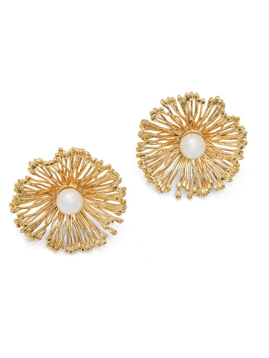 Pearl Floral Stud Earrings