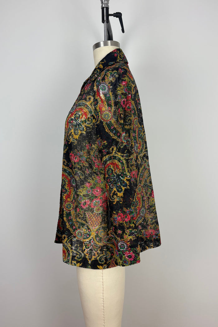 Peggy Lou California Sheer Paisley Blouse