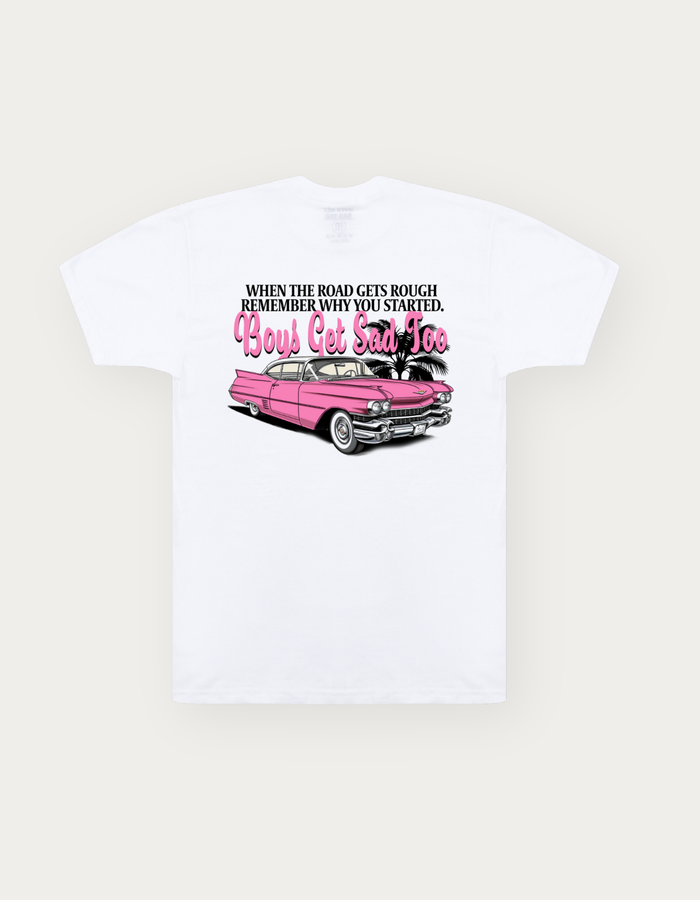 PINK CAR TEE WHITE