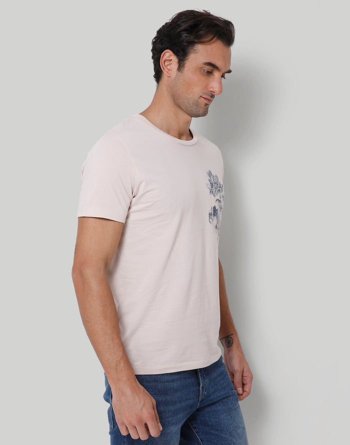 Pink Floral Print Crew Neck T-Shirt