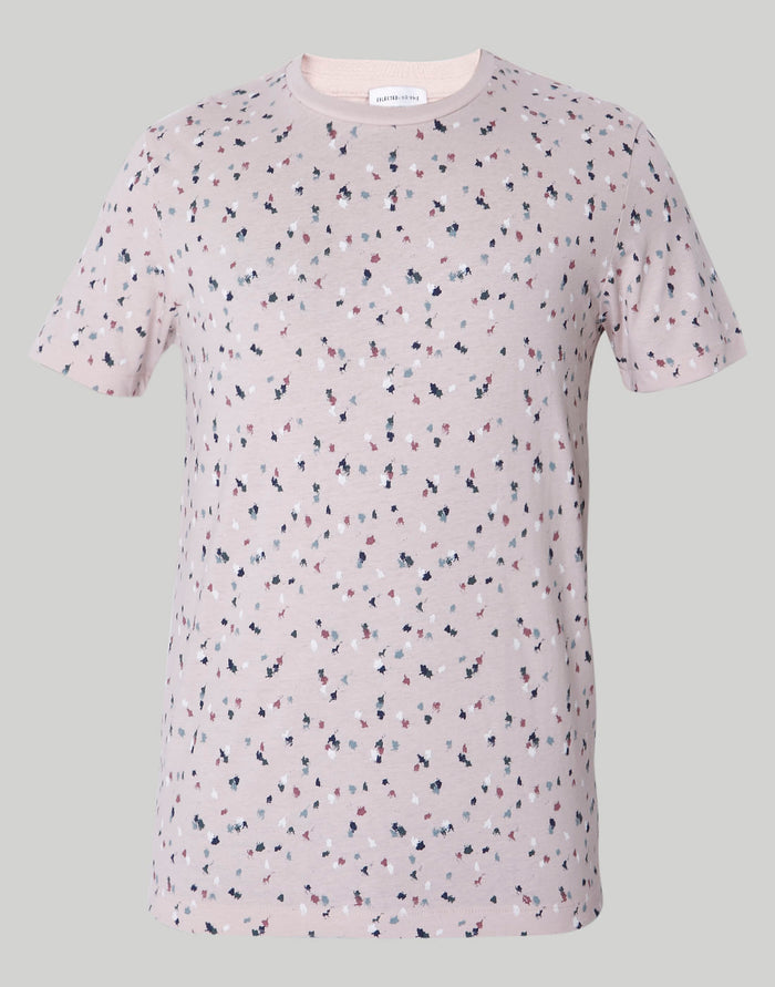 Pink Floral Print Crew Neck T-Shirt