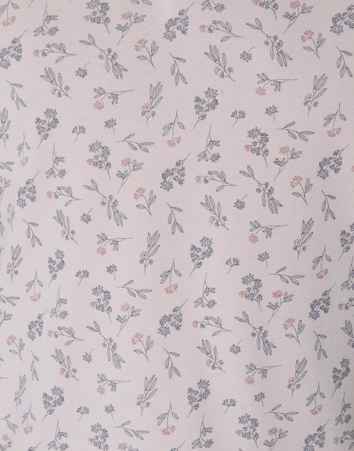 Pink Floral Print Polo Neck T-Shirt