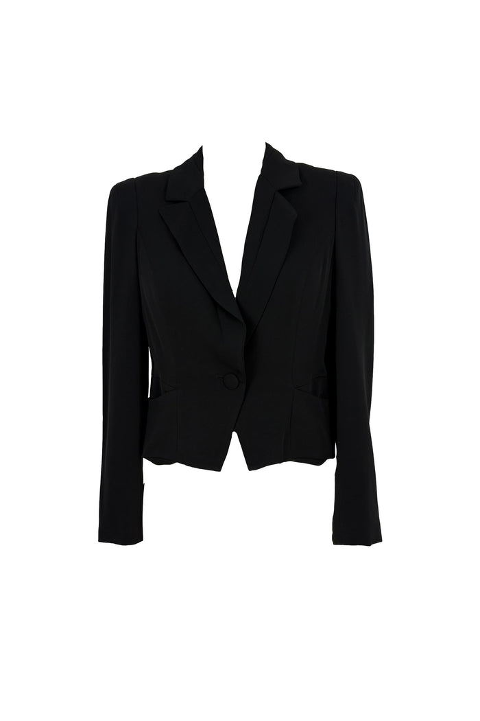 Pink Ruby Black Cropped Blazer