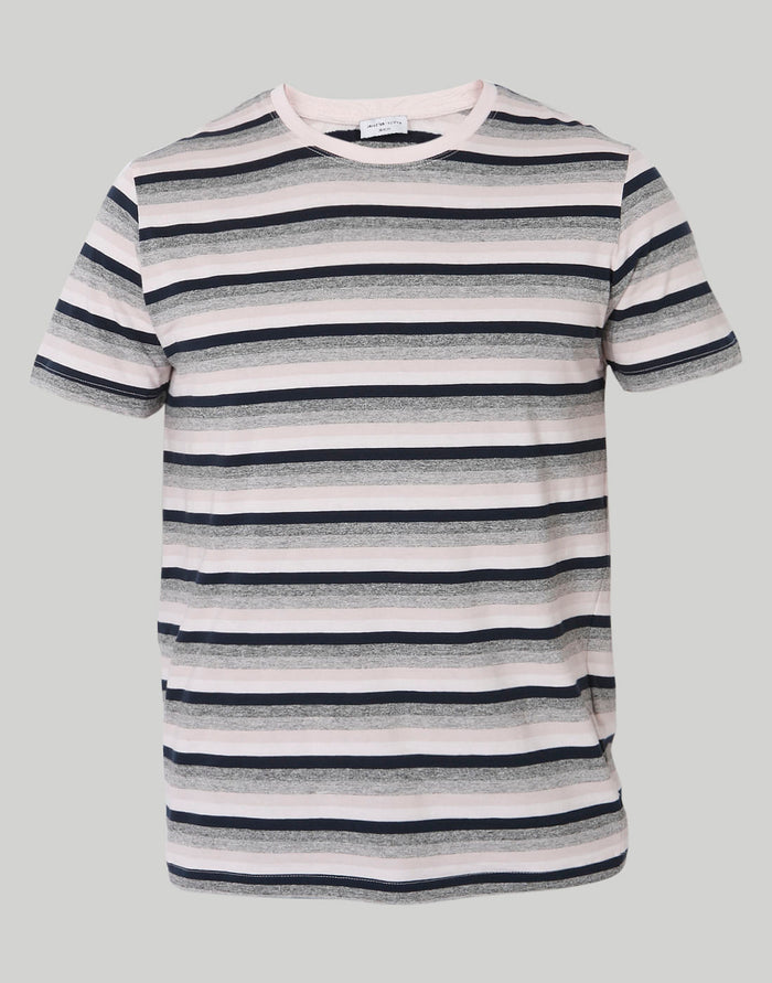 Pink Striped Crew Neck T-Shirt