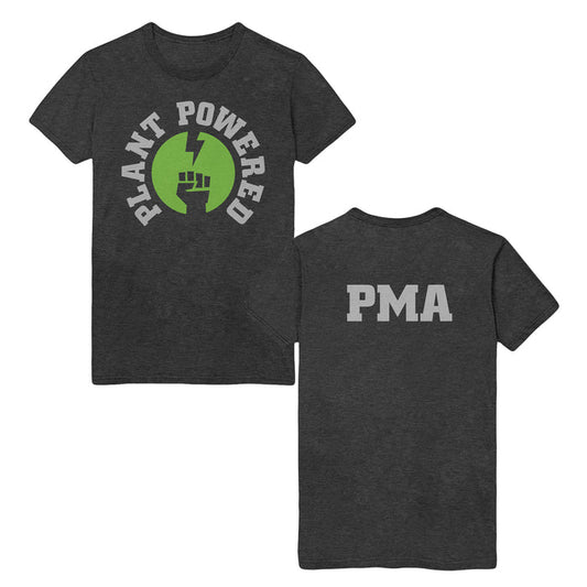 john joseph Plant Powered - Dark Heather T-Shirt front and back