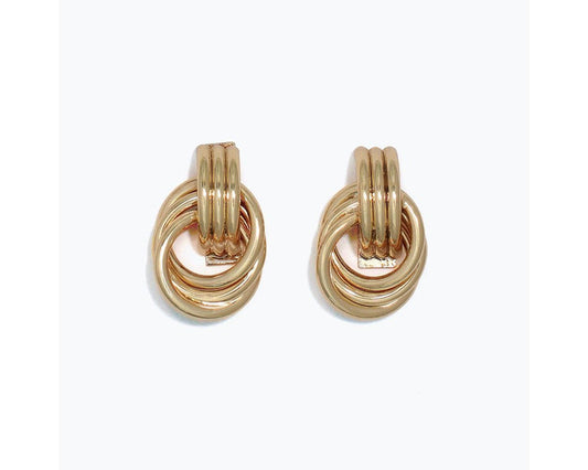 Polished Gold Knot Earrings