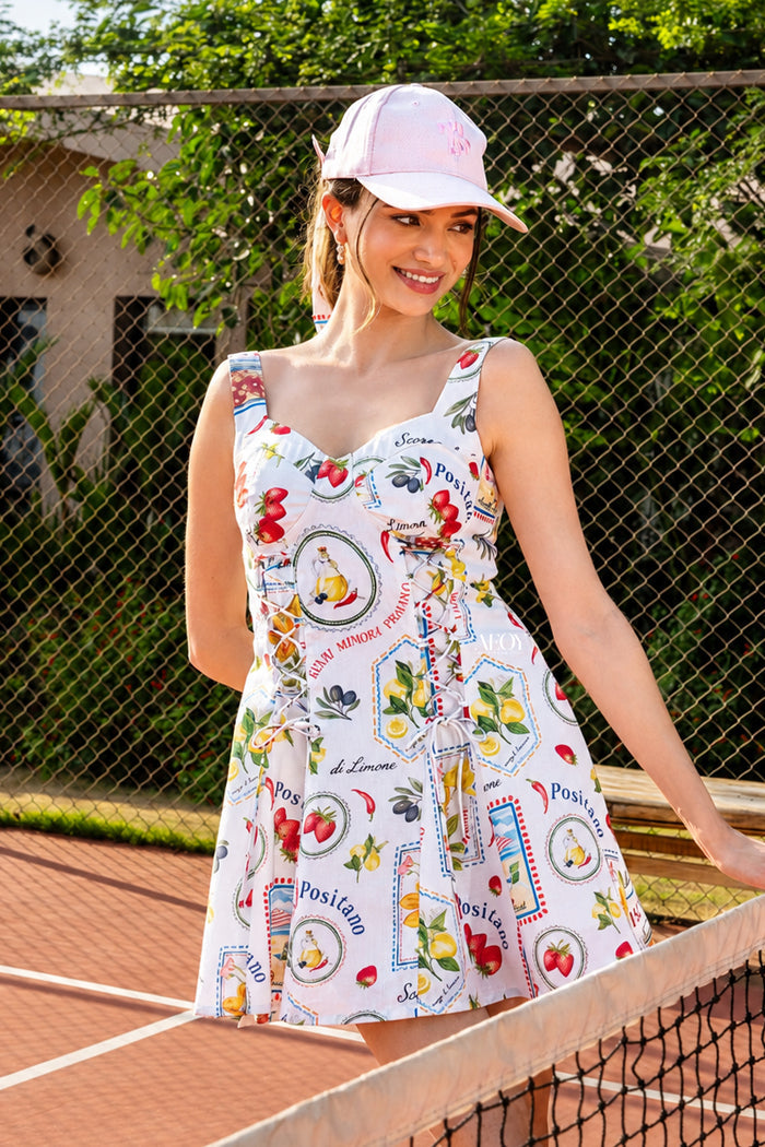 Printed summer mini dress