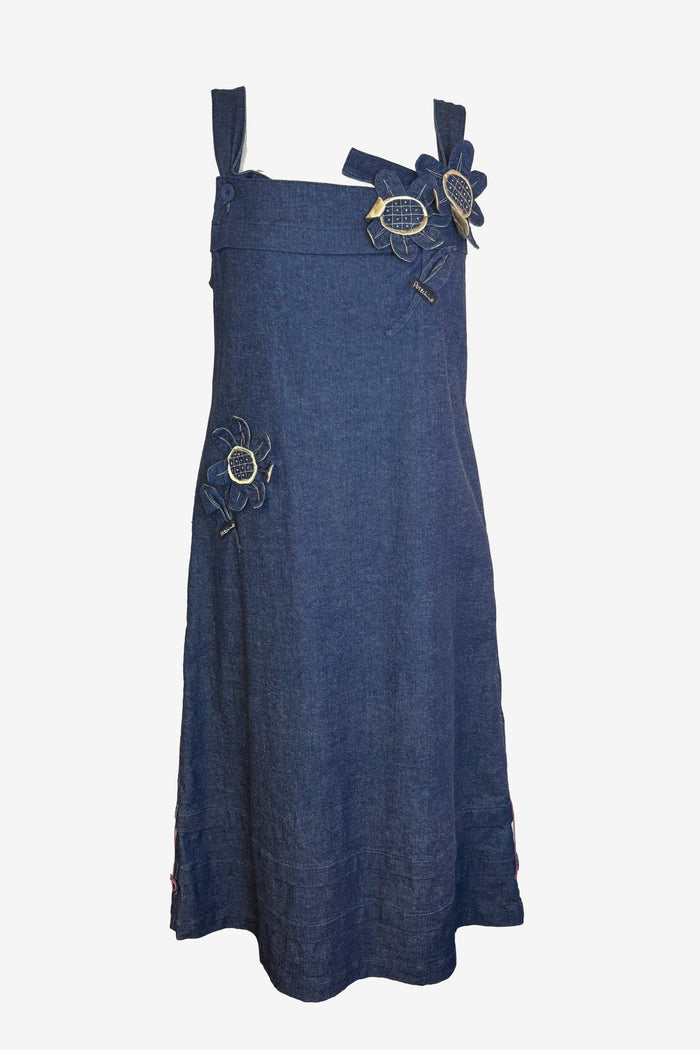 Potechino Denim Pinafore Maxi Dress