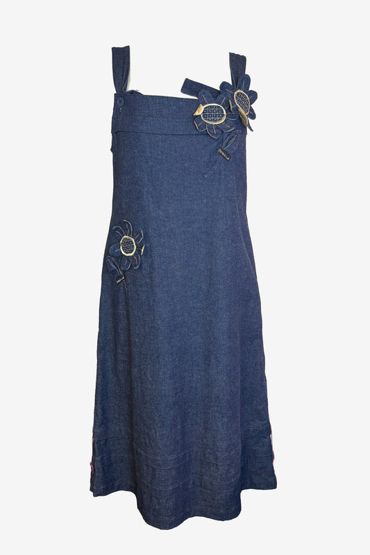 Potechino Denim Pinafore Maxi Dress
