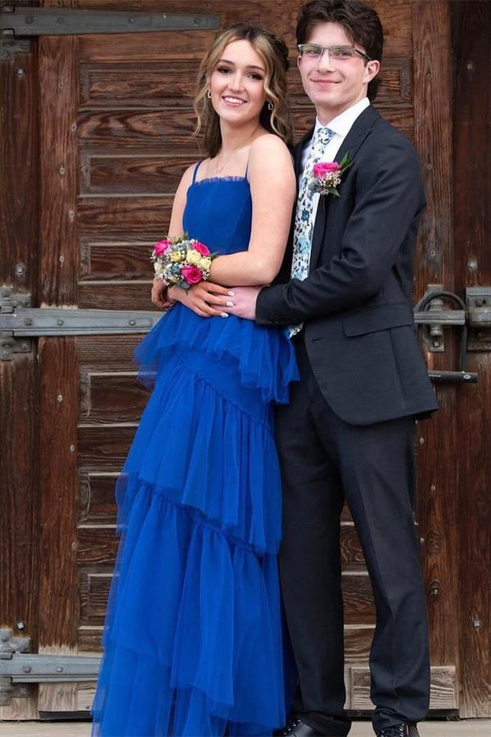 Princess Hot Pink Tulle Tiered Long Dress