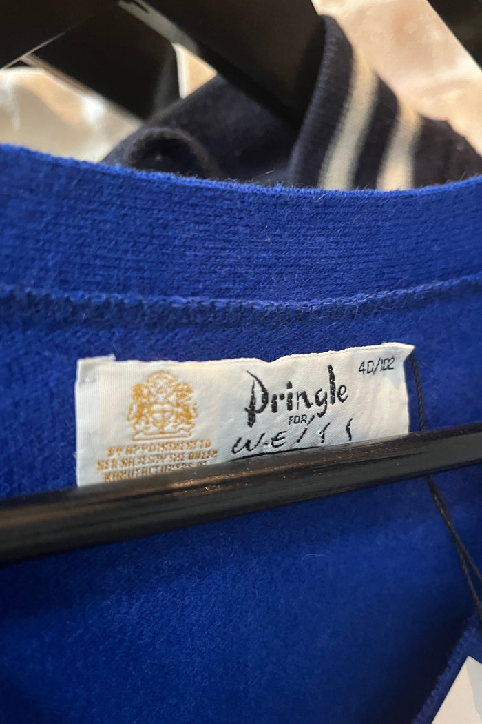Pringle for Weiss Royal Blue 100% wool cardigan