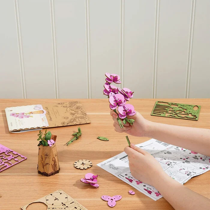 Purple Moth Orchid DIY Wooden Bloom Craft - The New York Public Library Shop
