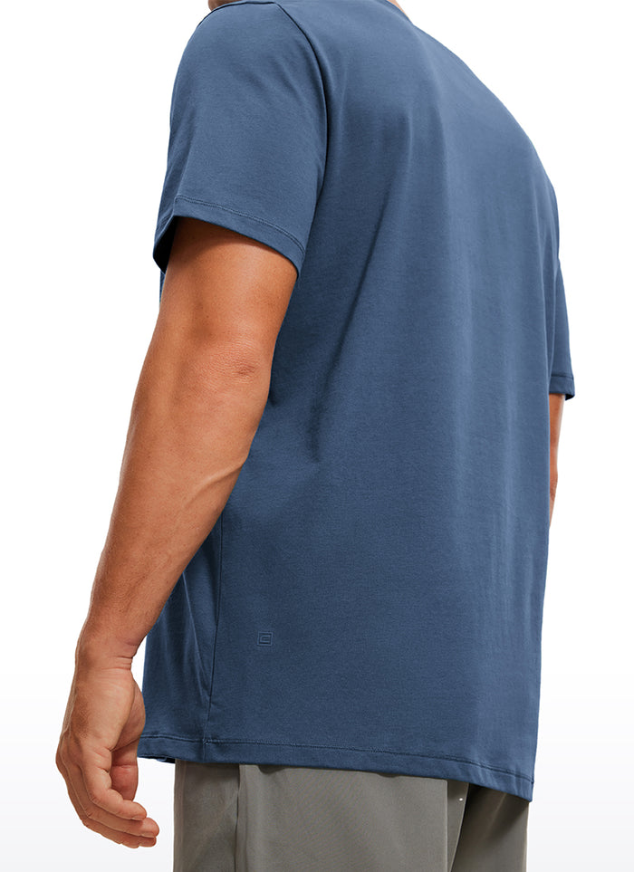 CRZ YOGA Men's Running Classic Fit Shirts Quick Dry Short Sleeves Electric Blue