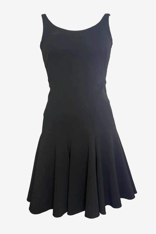 Ralph Lauren Black Flute Hem Mini Dress