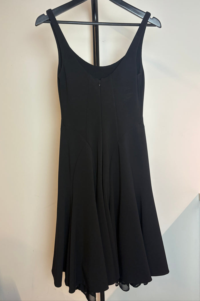 Ralph Lauren Black Flute Hem Mini Dress