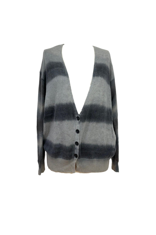 Raquel Allegra Distrssed Grey 100% Cashmere Cardigan