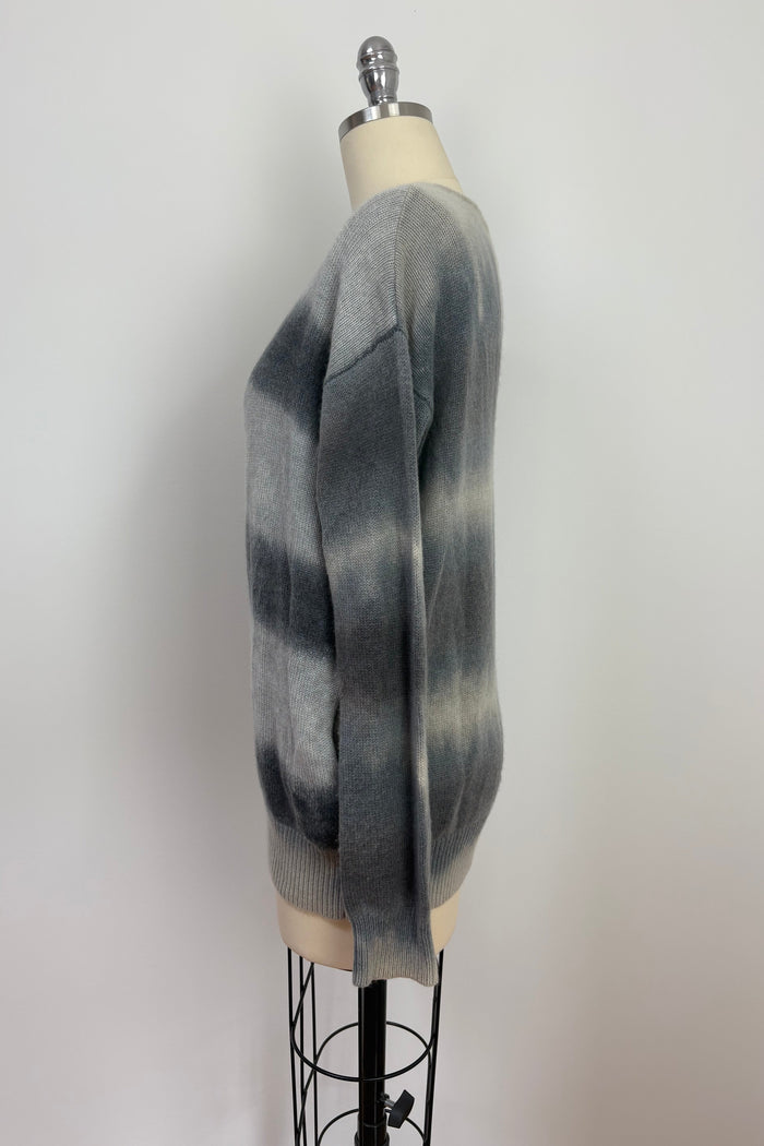 Raquel Allegra Distrssed Grey 100% Cashmere Cardigan