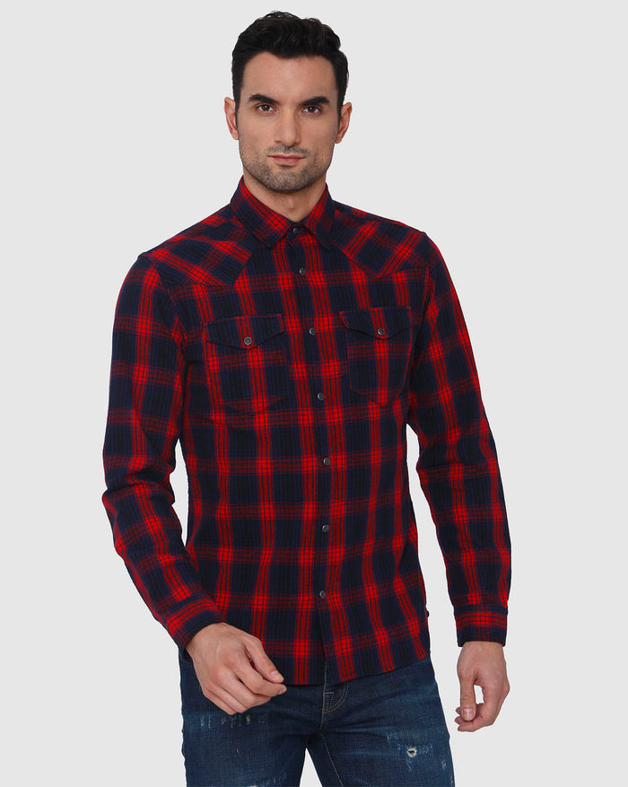 Red Check Full Sleeves Shirt