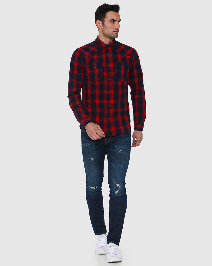 Red Check Full Sleeves Shirt