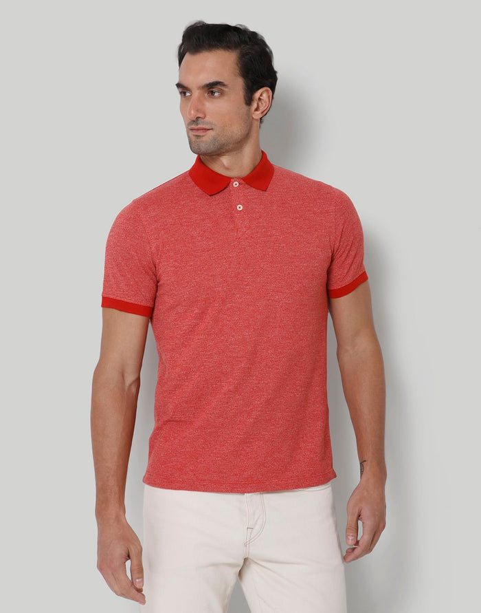 Red Polo Neck T-Shirt